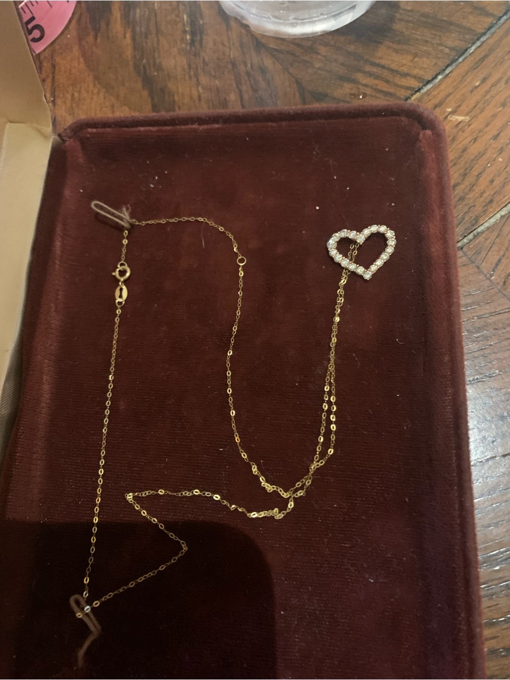 18k yellow gold with real diamonds heart pendant necklace!  Beautiful!  18”